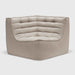 Ethnicraft Modulaire Bank N701 UK Residentieel, 90° Vierkant Hoekelement - Beige
