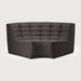 Ethnicraft Modulaire Bank N701 Dark Grey UK Residentieel, 90° Rond Hoekelement - Donkergrijs