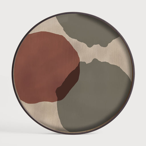 Ethnicraft Rond Dienblad Overlapping Dots 61cm - Rood - ThatLyfeStyle
