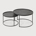 Ethnicraft Ronde Salontafel Tray Gelakt Hout, Set van 2 stuks - Zwart
