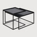 Ethnicraft Vierkante Salontafel Tray Gelakt Hout, Set van 2 stuks - Zwart