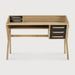 Ethnicraft Bureau Origami Geolied Eikenhout, 135 x 55cm - Naturel/Zwart