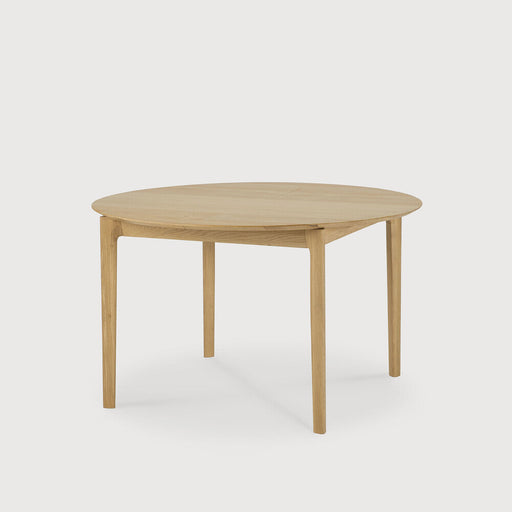 Ethnicraft Uitschuifbare Ronde Eettafel Bok Eikenhout, 129/179 x 129cm