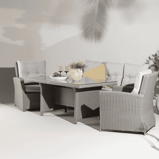 Nohr Loungeset Sanuel Met bank, 2 loungestoelen en tafel - Grijs - ThatLyfeStyle