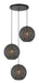 BASE Hanglamp Kasee 3-lamps, Metaal - Zwart