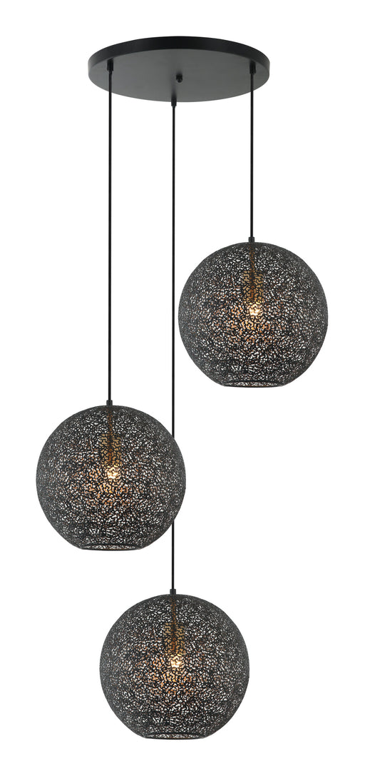 BASE Hanglamp Kasee 3-lamps, Metaal - Zwart