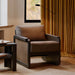 Ethnicraft Fauteuil Panel Gevernist Teakhout, rotan en stof - Grey Linen
