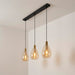 BASE Hanglamp Aislynn 3-lamps, Glas - Amber