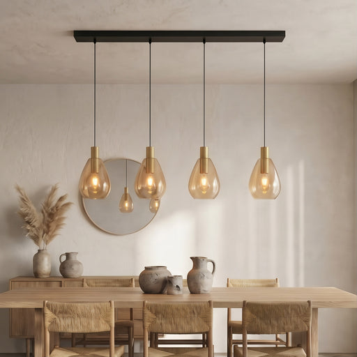 BASE Hanglamp Aislynn 4-lamps Glas - Amber - ThatLyfeStyle
