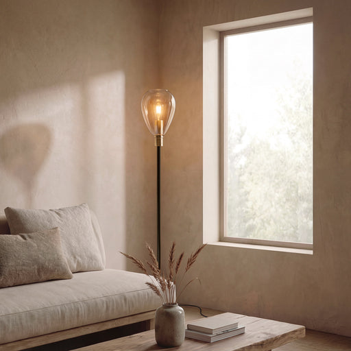 BASE Vloerlamp Aislynn 1-lamps, Glas - Amber - ThatLyfeStyle