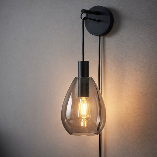BASE Wandlamp Aislynn 1-lamps, Glas - Smoke