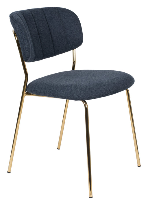ZILT Eetkamerstoel Kolten - Goud/Donkerblauw - ThatLyfeStyle