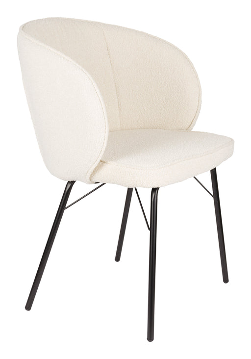 ZILT Eetkamerstoel Lysandra Bouclé - Off White - ThatLyfeStyle