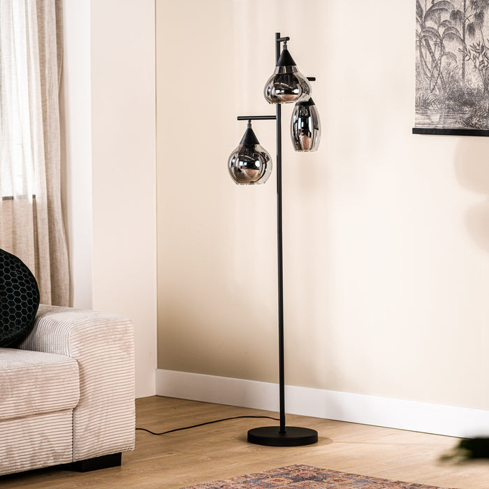 BASE Vloerlamp Landi 3-lamps, Glas - Smoke