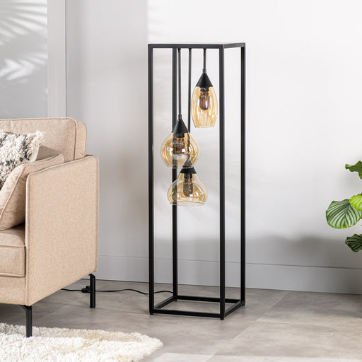 BASE Vloerlamp Tory 3-lamps, Glas - Amber