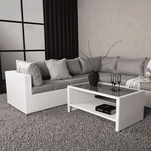 Nohr Loungeset Latonda Met hoekbank en tafel - Wit - ThatLyfeStyle