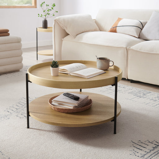 Artistiq Ronde Salontafel Sylver MDF en metaal, 69cm