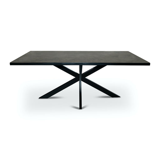 Stalux Eettafel Gijs - zwart / lederlook bruin