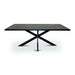 Stalux Eettafel Gijs - zwart / lederlook bruin