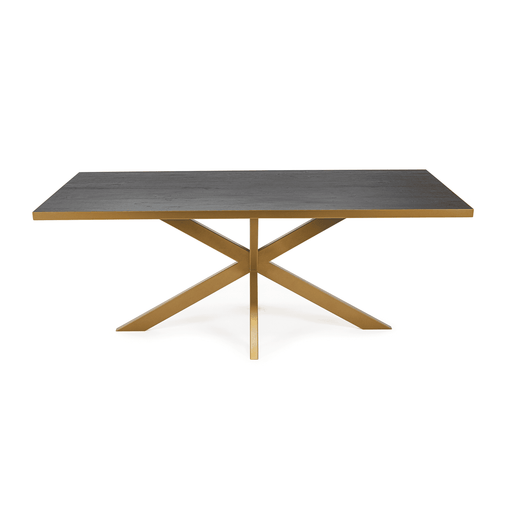 Stalux Eettafel Gijs - goud / zwart eiken