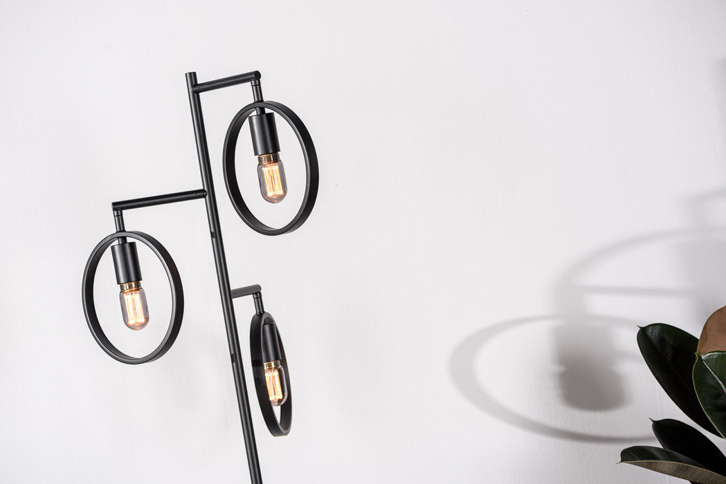 BASE Vloerlamp Pricila 3-lamps - Zwart