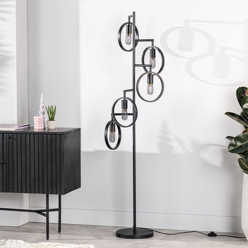 BASE Vloerlamp Zainab 5-lamps - Zwart