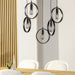 BASE Hanglamp Jadine 5-lamps - Zwart