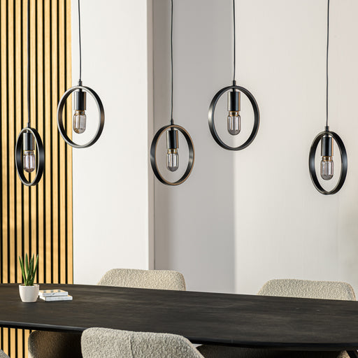 BASE Hanglamp Jadine 5-lamps - Zwart