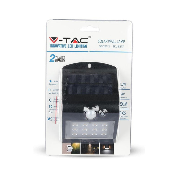 V-TAC VT-767-2-B Zwarte Solar Wandlampen