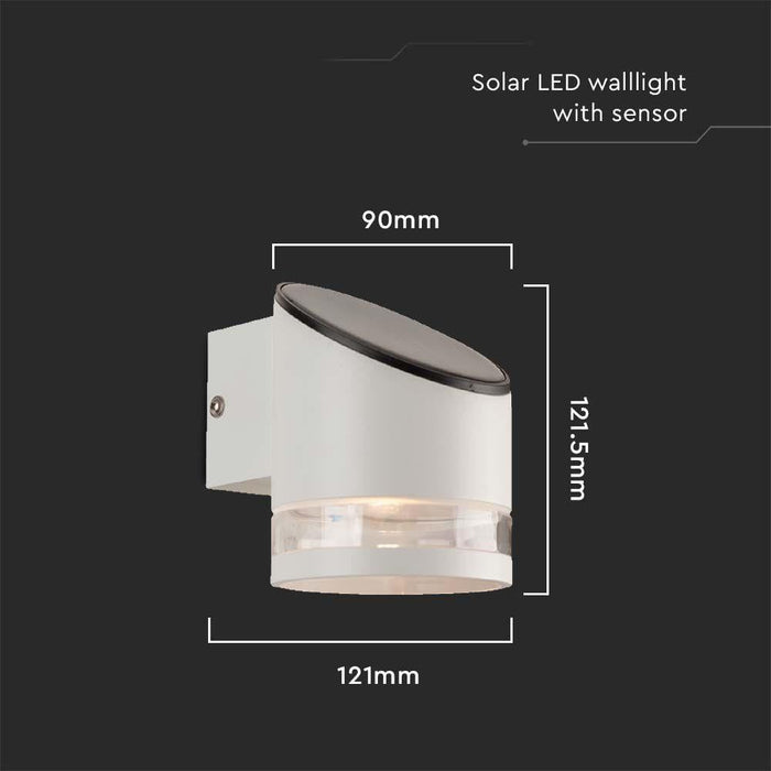 V-TAC VT-1140 Wandlamp zonne-energie - Wit