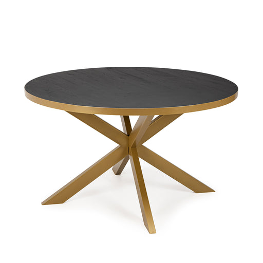 Stalux Ronde Eettafel Daan - goud / zwart eiken