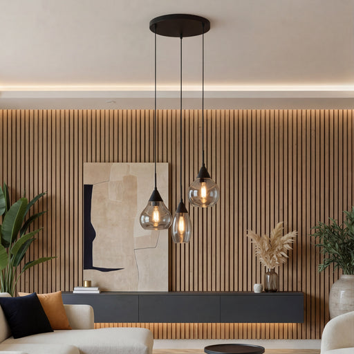BASE Hanglamp Esperanza 3-lamps, Glas - Smoke