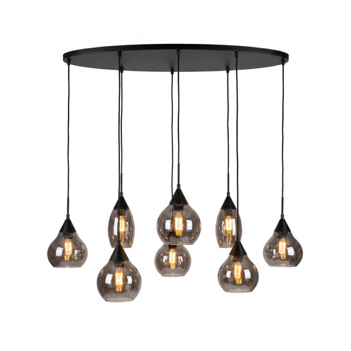 BASE Hanglamp Esperanza 8-lamps, Glas - Smoke