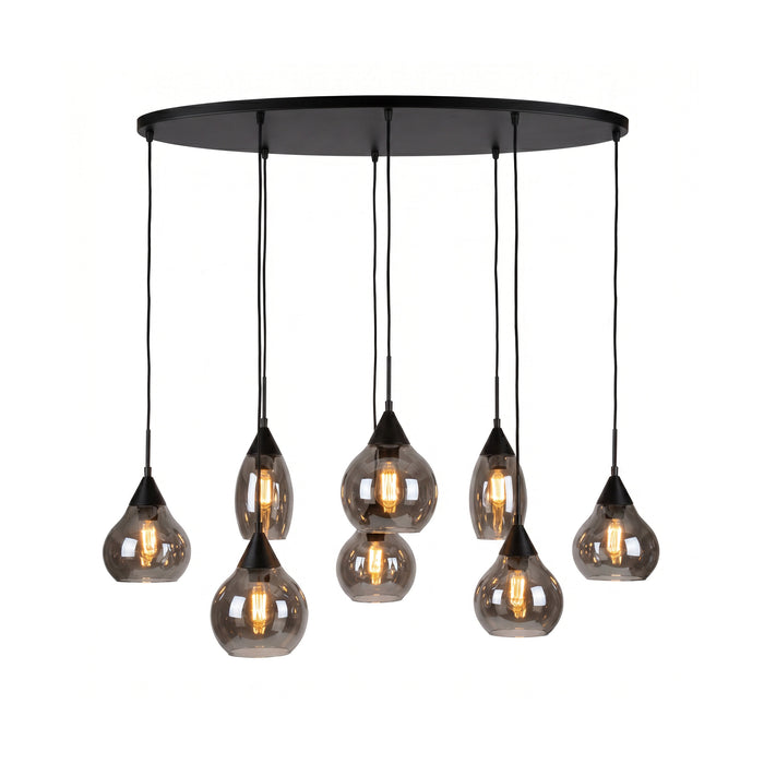 BASE Hanglamp Esperanza 8-lamps, Glas - Smoke