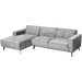 Tower Living Loungebank Leeds Links, 280cm, Touch-stof - Lichtgrijs