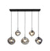 BASE Hanglamp Kasim 5-lamps, Glas - Smoke