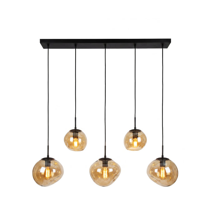 BASE Hanglamp Kasim 5-lamps, Glas - Amber