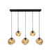BASE Hanglamp Kasim 5-lamps, Glas - Amber