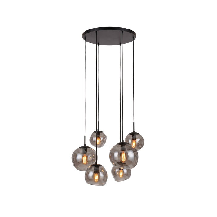 BASE Hanglamp Kasim 6-lamps, Glas - Smoke