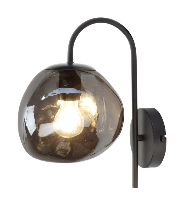BASE Wandlamp Kasim 1-lamps, Glas - Smoke