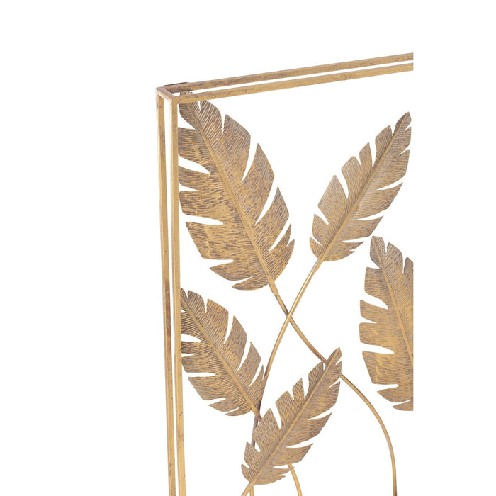 J-Line wanddecoratie bladeren - metaal - goud - ThatLyfeStyle