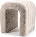 Giga Meubel Poef Sera - Bouclé - Taupe - 41x38x45cm - ThatLyfeStyle