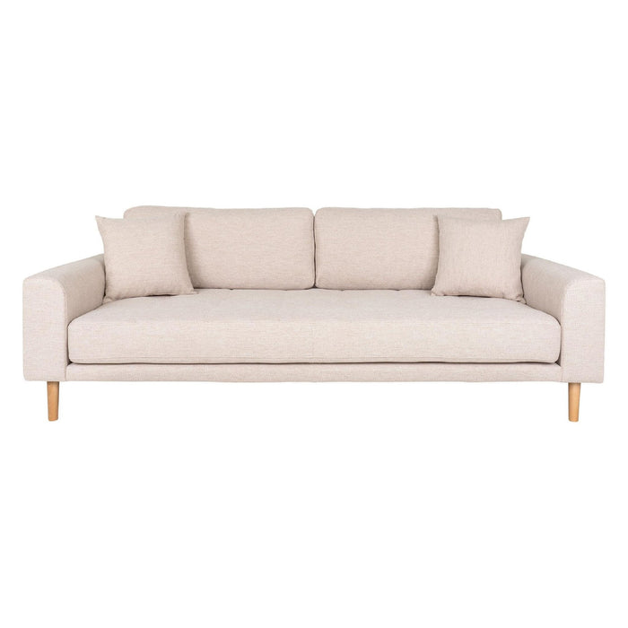 Nest of Nora 3-zits bank Inra - Met twee kussens en houten poten - Beige