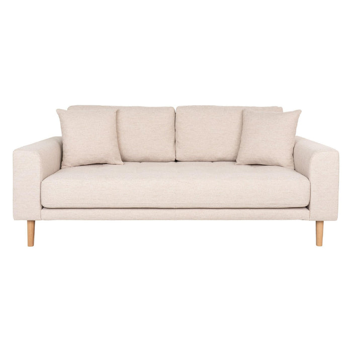 Nest of Nora 2.5 zits bank Inra - Met twee kussens en houten poten - Beige