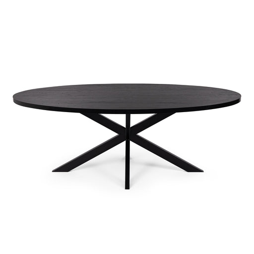 Stalux Ovale eettafel Mees - zwart / zwart eiken - Ovaal