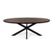 Stalux Ovale eettafel Mees - zwart / lederlook bruin - Ovaal