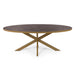 Stalux Ovale eettafel Mees - goud / lederlook bruin - Ovaal