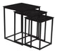 Livingfurn Bijzettafel Noelle Set van 3 stuks - Zwart - Vierkant