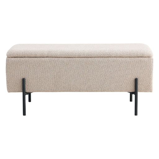 Nest of Nora Halbankje Yorra met opbergruimte 95x36.5x43 cm - Beige bouclé