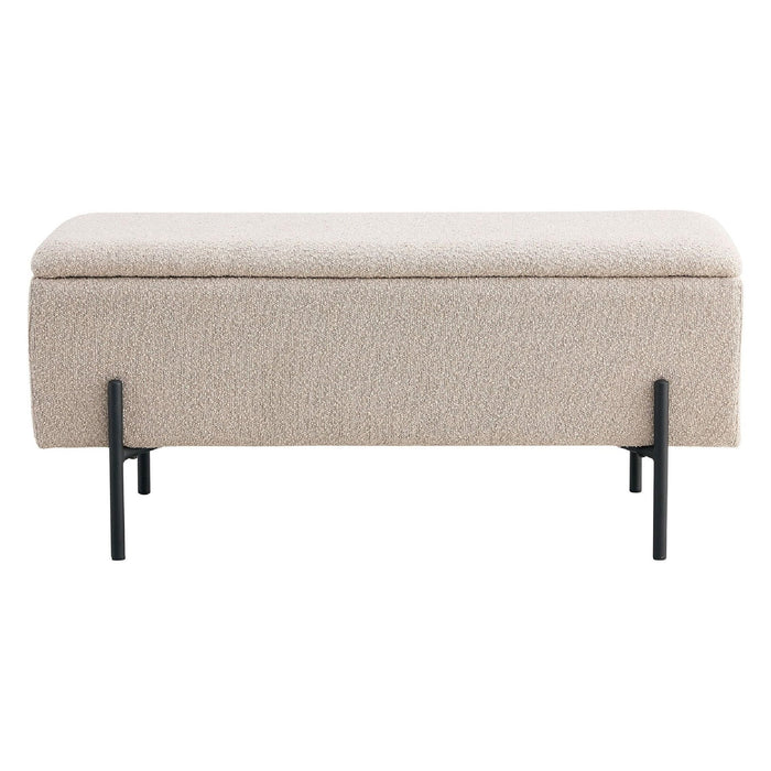 Nest of Nora Halbankje Yorra met opbergruimte 95x36.5x43 cm - Beige bouclé